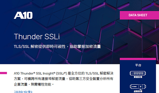 A10 Thunder-SSLi -即時可視化, 隱藏在加密流量中的威脅 DM