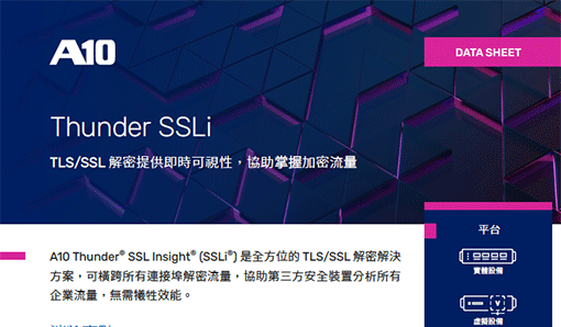 A10 Thunder-SSLi -即時可視化, 隱藏在加密流量中的威脅 DM