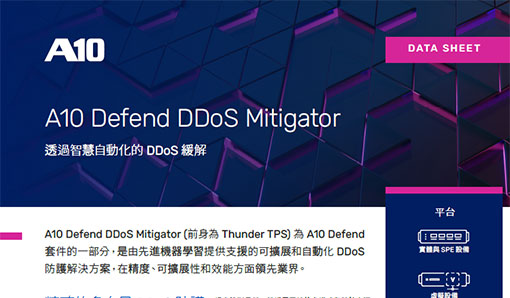 A10 Defend Detector-精確、高度可擴展的全網路異常偵測