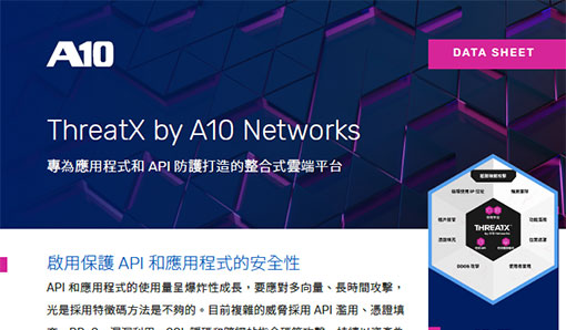 ThreatX by A10 Networks - 專為應用程式和 API 防護打造的整合式雲端平台